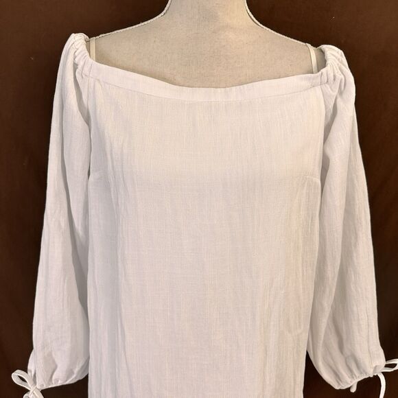 Lilly Pulitzer White Adira Dress Tassel Hem Balloon Sleeve Dress Medium - Picture 3 of 10